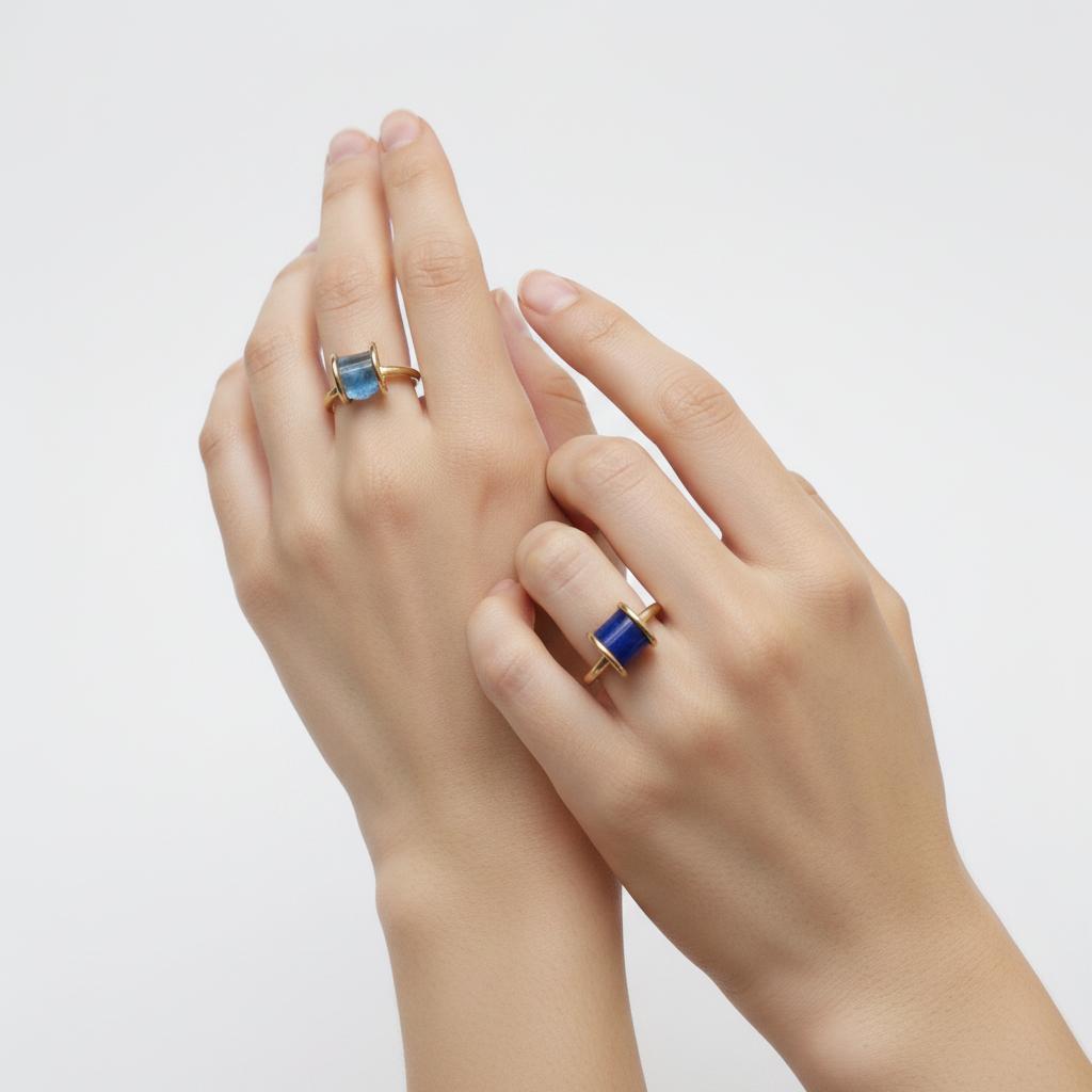 Anello Kolors con Quarzo Blu